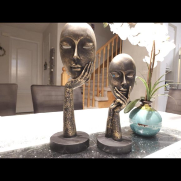 polyresin art work  two piece face set - Picture 2 of 5